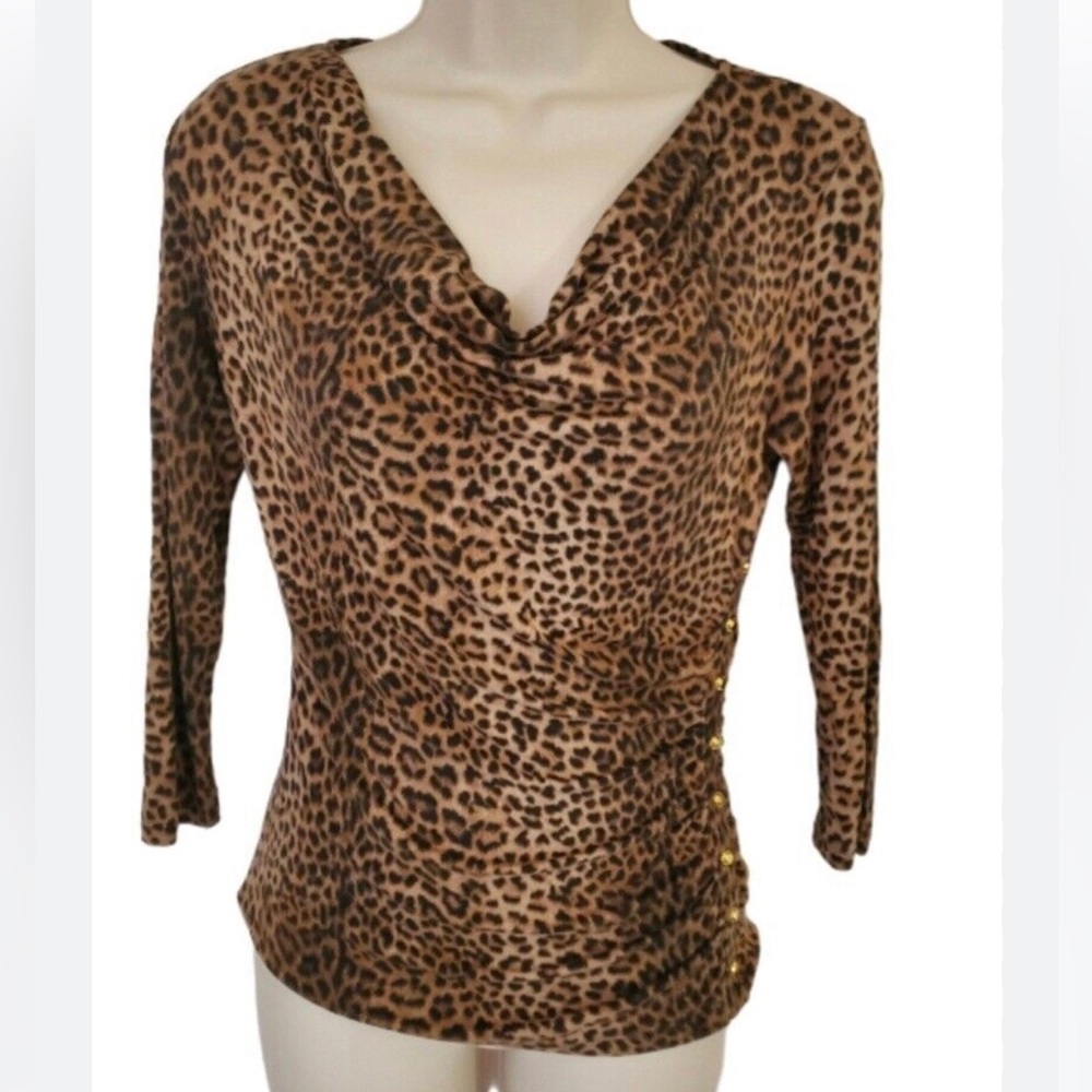 Michael Kors leopard scoop neck shirt